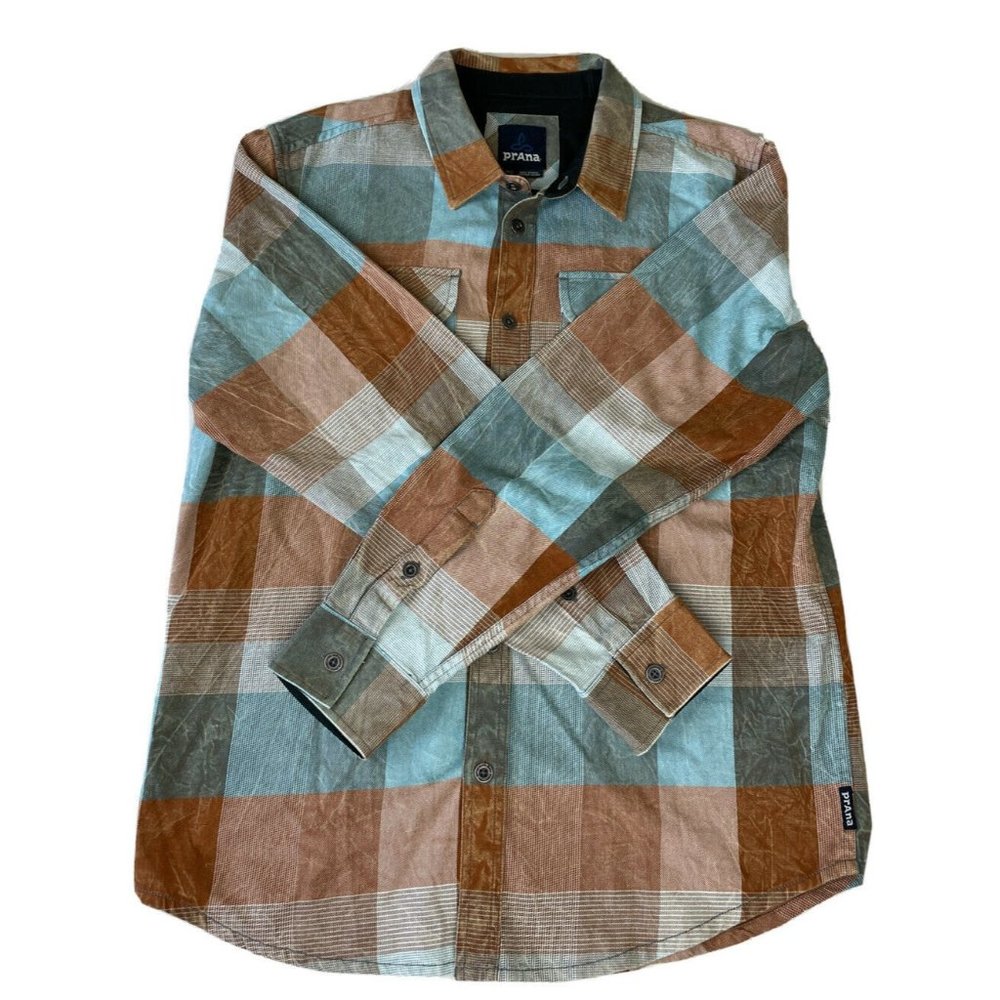 prAna Button Up Flannel Shirt Men's MED